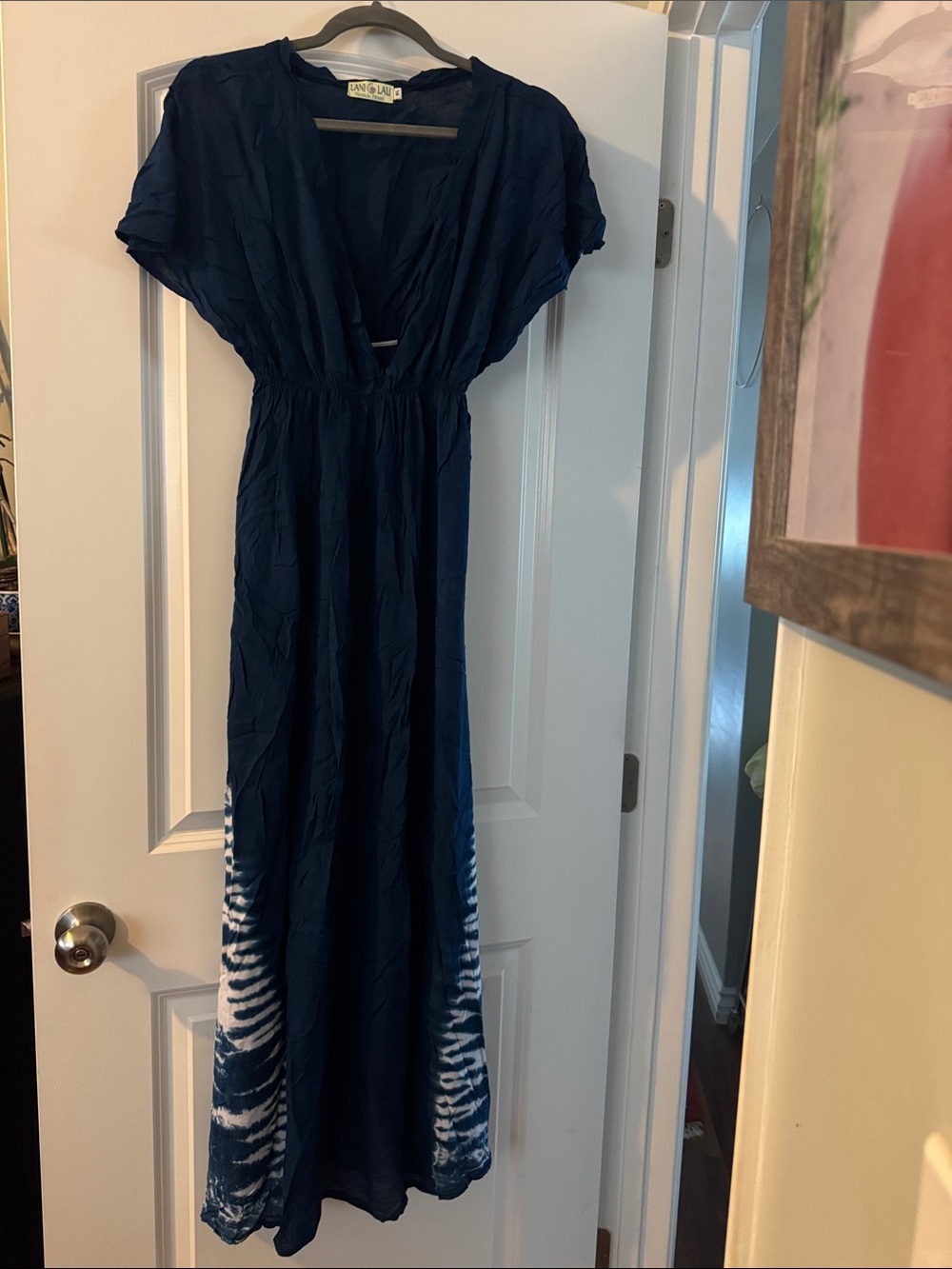 Navy Tie-Dye Maxi Dress
